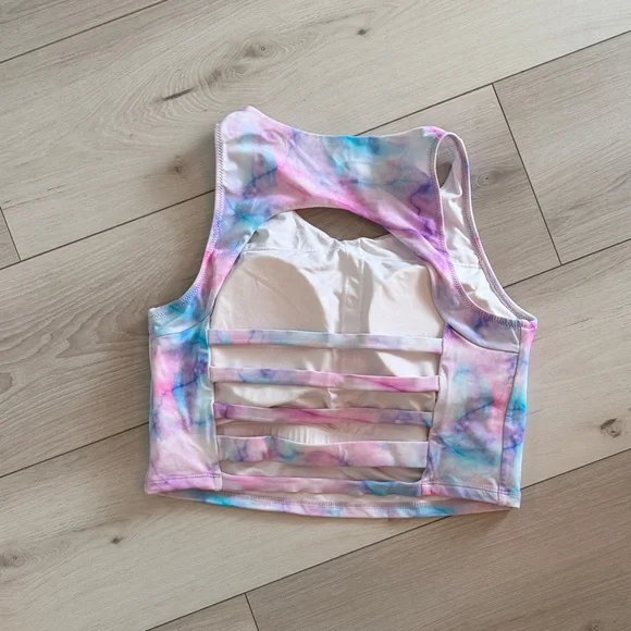 KIAVA Tie-Dye Bikini/Workout Top - Pink, Blue, Purple - Picture 2 of 3